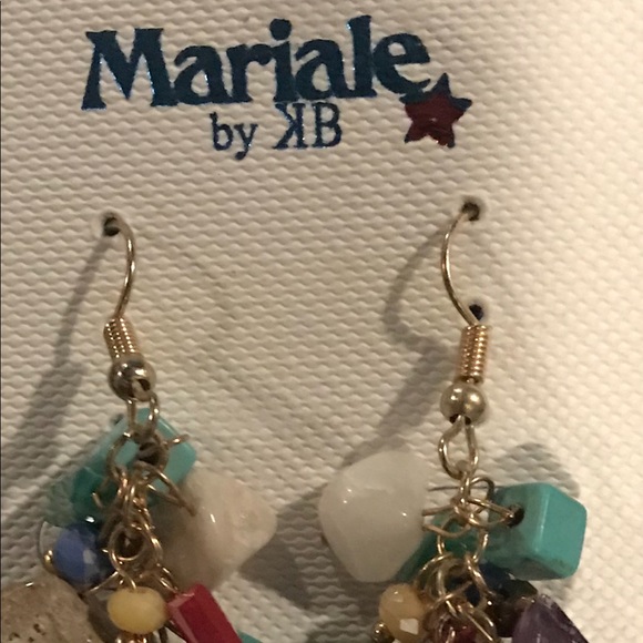 Multi-color beaded earrings - Picture 6 of 6